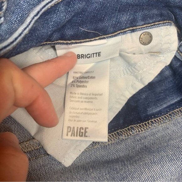 Women’s Paige Brigitte Crop Jeans Light Wash Mid Rise Distressed Hems Size 29 - Picture 11 of 11